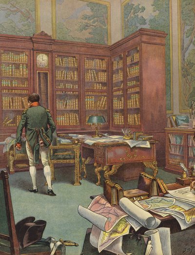Napoleon Bonaparte Consulting Maps in His Study by Jacques Marie Gaston Onfray de Breville (Job)