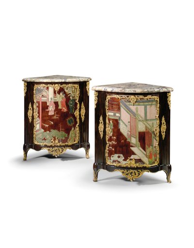 Pair of Louis XV Coromandel Encoignures by Jacques Philippe Carel
