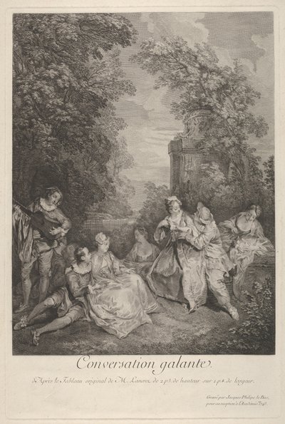 Gallant Conversation, 1743 by Jacques Philippe Le Bas