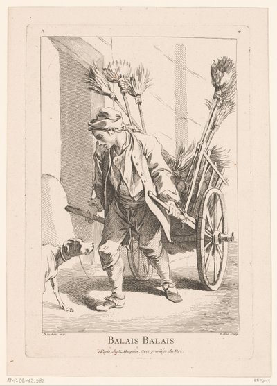Street Vendor with Brooms by Jacques Philippe Le Bas