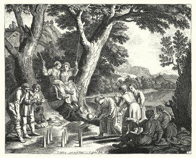 Peasants relaxing (engraving) by Jacques Stella