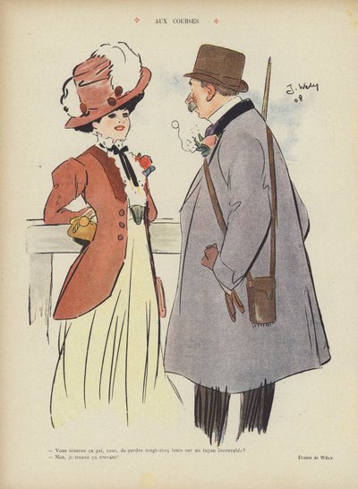 At the Races (Illustration for Le Rire) by Jacques Wely