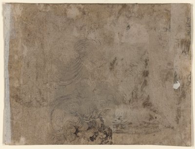 A Youth Seated at a Table (recto); Head of a Child with Curly Hair (verso) by Jacques de Gheyn II