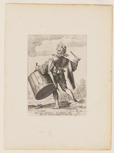 Drummer, from Officers and Soldiers of the Bodyguard of Emperor Rudolph II by Jacques de Gheyn II