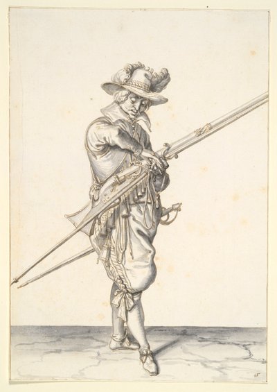 Soldier Preparing to Fire a Musket by Jacques de Gheyn II
