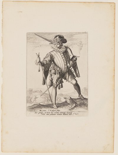 Soldier with Arquebus, from Officers and Soldiers of the Bodyguard of Emperor Rudolph II by Jacques de Gheyn II