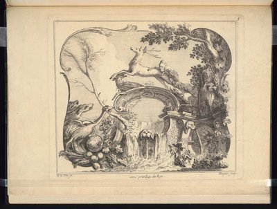 Design for Cartouche Forming a Bridge (Horizontal) by Jacques de Lajoüe