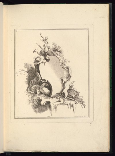 Design for a Cartouche with Pastoral Motifs by Jacques de Lajoüe