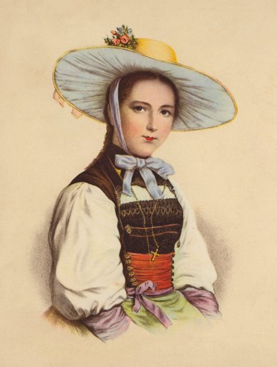 Swiss Girl in National Dress by Jakob (after) Suter