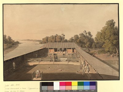 The Imperial Military Swimming School in the Prater by Jakob Alt
