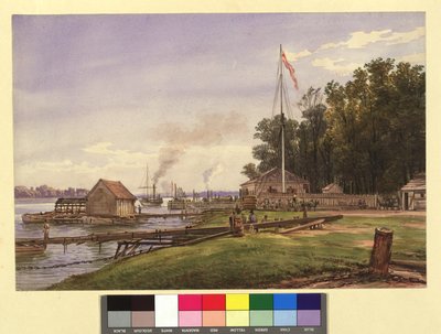 Ship Dock in the Prater and Ship Mill by Jakob Alt