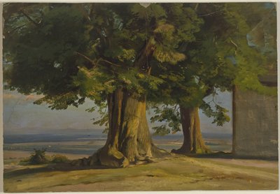 Old Trees and View of the Vast Plain by Jakob Becker