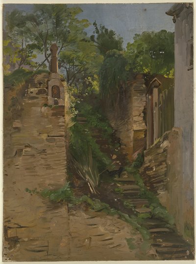 Garden Steps Between Two Walls by Jakob Becker