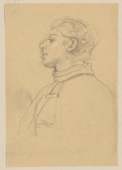 Young Woman, Slightly Viewed from Below to the Left by Jakob Becker