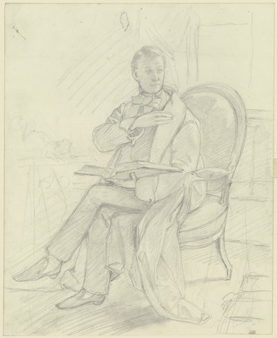 Young Man Sitting in an Armchair with a Book by Jakob Becker