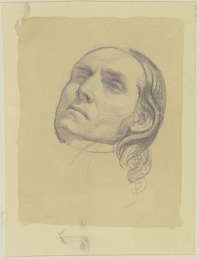 Reclining Head of a Farmer with Half-Open Eyes by Jakob Becker