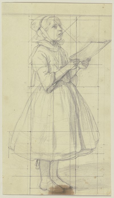 Singing Peasant Girl by Jakob Becker