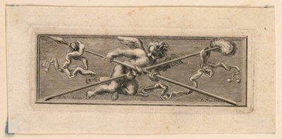 Vignette with Angels and Instruments of the Passion by Jakob Frey
