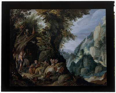 The Temptation of Saint Anthony in a Landscape by Jakob Isaaksz Swanenburgh