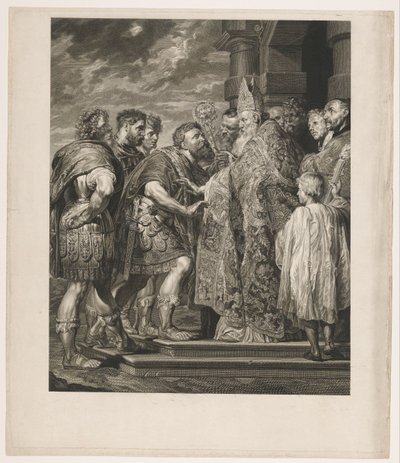 Saint Ambrose Denies Emperor Theodosius Entry to the Church in Milan by Jakob Matthias Schmutzer
