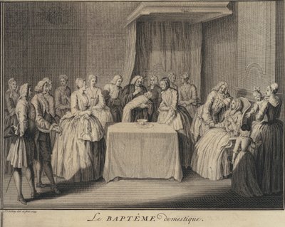 A domestic baptism by Jakob van der Schley