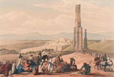 The Fortress and Citadel of Ghazni and the two Minars, c.1839 by James (after) Atkinson