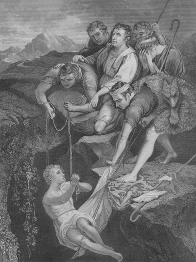 Joseph cast into the Pit, Genesis 37, Verse 3-25 (engraving) by James (after) Northcote