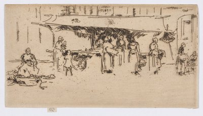Booth, Market Place, Loches by James Abbott McNeill Whistler