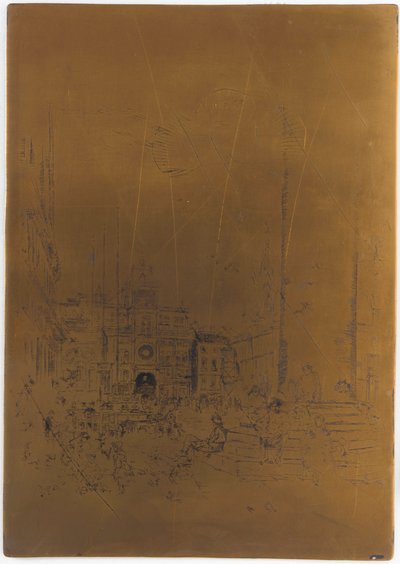 Cancelled Printing Plate for The Piazzetta, 1879-1880 by James Abbott McNeill Whistler