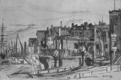 Thames Police, Formerly Called Wapping Wharf, 1859 by James Abbott McNeill Whistler