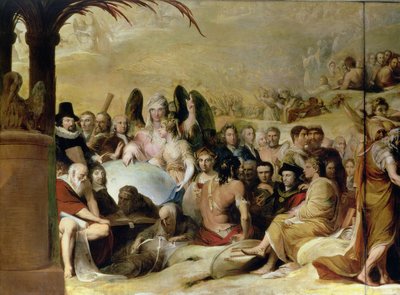 Elysium, or The State of Final Retribution: Detail of Scientists and Philosophers Looking at the Globe by James Barry