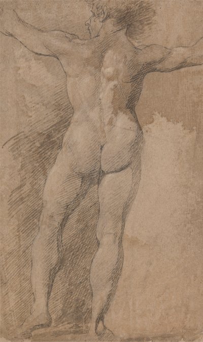 Male with Arms Spread Wide Seen from Behind by James Barry