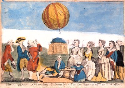 The King, Queen etc. viewing a balloon let off in the garden of Windsor Castle by James Basire