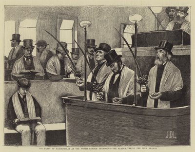 The Feast of Tabernacles at the North London Synagogue, the Reader taking the Palm Branch by James Dromgole Linton