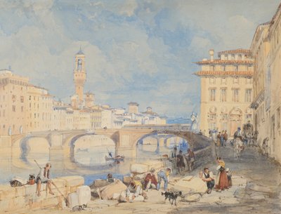 Ponte Santa Trinita, Florence, before 1832 by James Duffield Harding