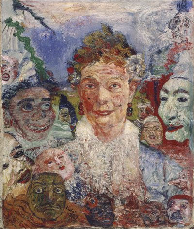 Old Lady with Masks, 1889 by James Ensor