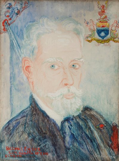 Self Portrait of Baron James Ensor, His Devil and Coat of Arms by James Ensor