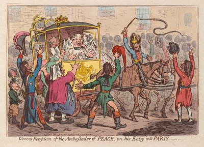 Glorious Reception of the Ambassador of Peace on his Entry into Paris by James Gillray