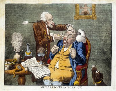 Man getting the buttons removed from the face by James Gillray