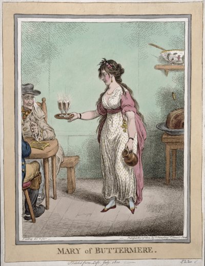Mary of Buttermere, sketched from life in July 1800, published by Hannah Humphrey in 1802 by James Gillray