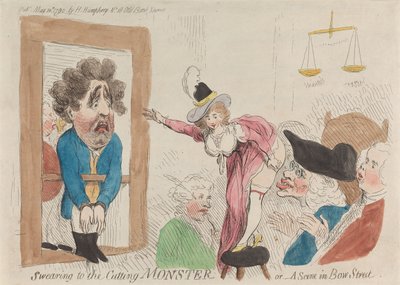 Swearing to the Cutting Monster or - A Scene in Bow Street by James Gillray