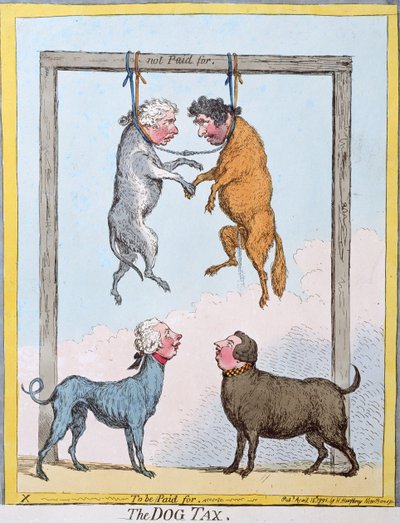 The Dog Tax, published by Hannah Humphrey by James Gillray