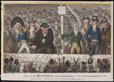 View of the Hustings in Covent Garden – Vide. The Westminster Election, November 1806 by James Gillray