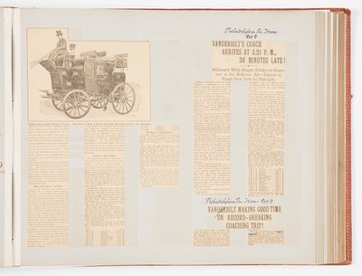 Commemorative Scrapbook Documenting the 1901 Record Breaking Coach Race from New York City to Philadelphia and Back Again by James Hazen Hyde