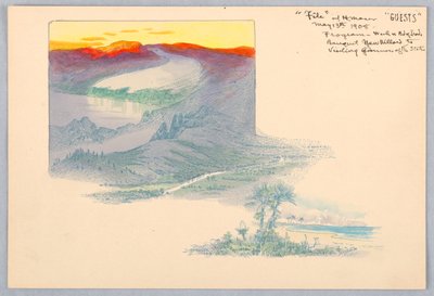 Three Landscapes, Printed Proof for Design for Washington Board of Trade Dinner, May 13, 1908 by James Henry Moser