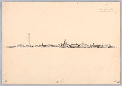 Washington Skyline, Design for Washington Board of Trade Dinner, May 13, 1908 by James Henry Moser