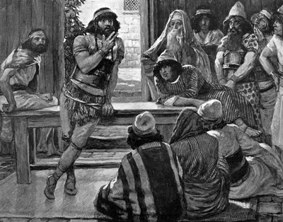Samson puts forth a riddle (Bible) by James Jacques Joseph (after) Tissot
