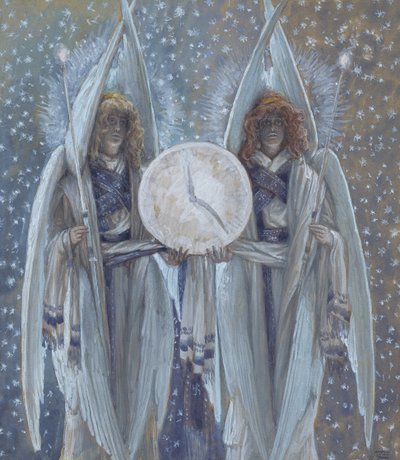 Angels Supporting a Dial which Indicates the Hours of the Different Scenes of the Passion, illustration for The Life of Christ, c.1886-94 by James Jacques Joseph Tissot