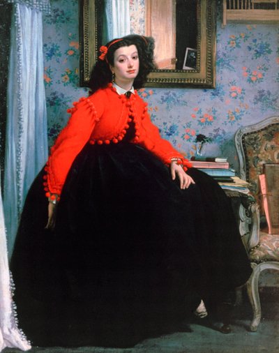 Portrait of Mlle L L, Young Lady in a Red Jacket by James Jacques Joseph Tissot
