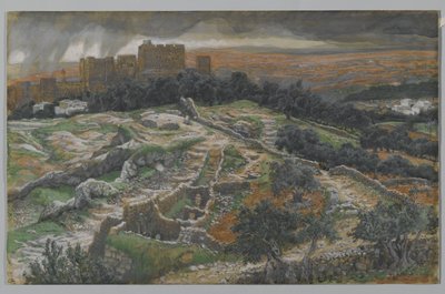 Reconstruction of Golgotha and the Holy Sepulchre, seen from the Judicial Gate, illustration from The Life of Our Lord Jesus Christ by James Jacques Joseph Tissot